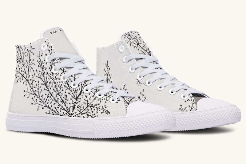 A Delicate Breath Black on Bone Hightops - Jaded Lament