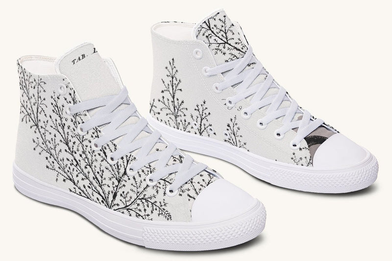 A Delicate Breath Black on Bone Hightops - Jaded Lament