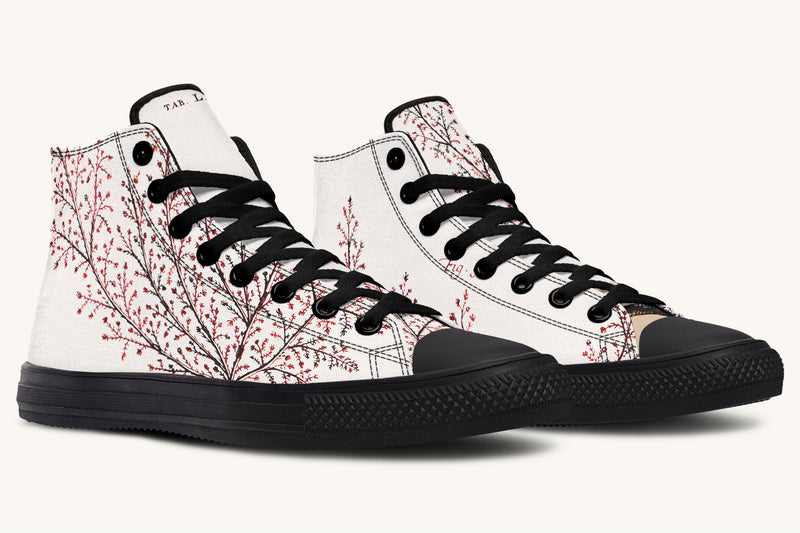 A Delicate Breath Red Hightops - Jaded Lament