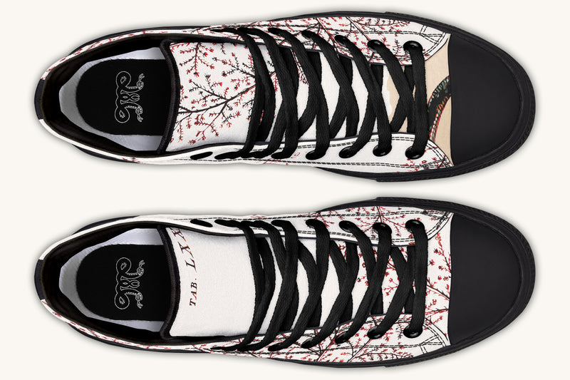 A Delicate Breath Red Hightops - Jaded Lament