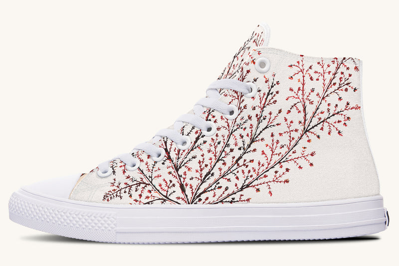 A Delicate Breath Red Hightops - Jaded Lament