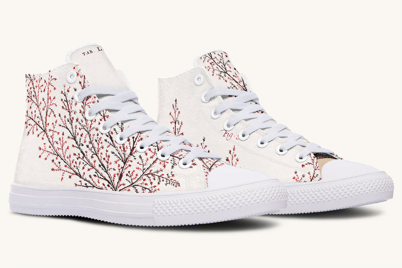 A Delicate Breath Red Hightops - Jaded Lament