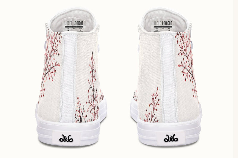 A Delicate Breath Red Hightops - Jaded Lament