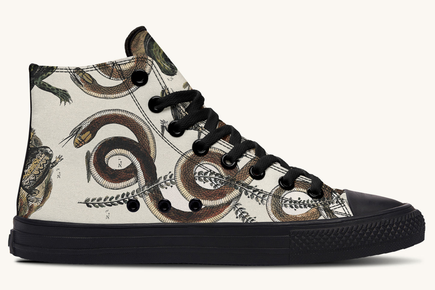 An Arrangement of Frogs and Snakes Hightops - Jaded Lament