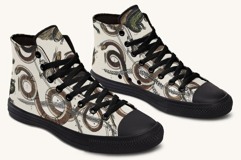 An Arrangement of Frogs and Snakes Hightops - Jaded Lament