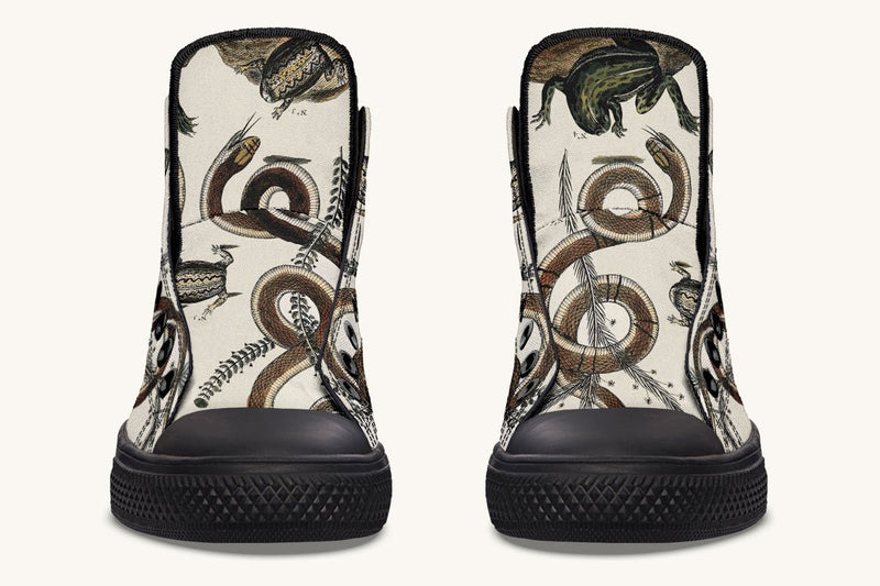 An Arrangement of Frogs and Snakes Hightops - Jaded Lament