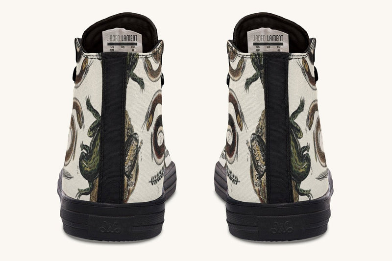 An Arrangement of Frogs and Snakes Hightops - Jaded Lament