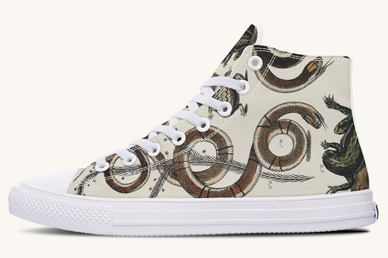 An Arrangement of Frogs and Snakes Hightops - Jaded Lament