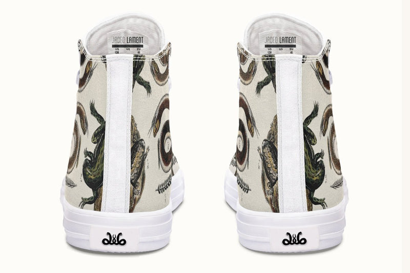 An Arrangement of Frogs and Snakes Hightops - Jaded Lament