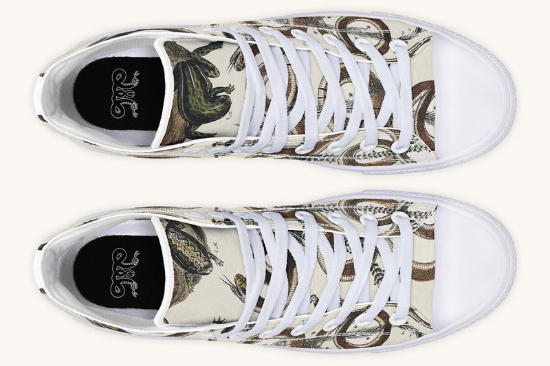 An Arrangement of Frogs and Snakes Hightops - Jaded Lament