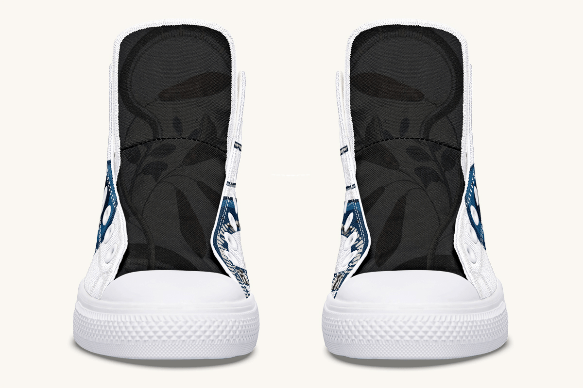 The Blue Coil Snow Snake White Hightops - Jaded Lament