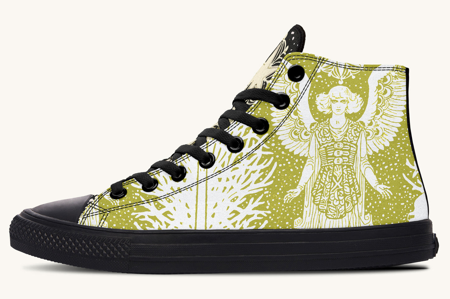 Call Upon the Star White + Moss Gold Hightops - Jaded Lament