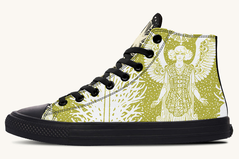 Call Upon the Star White + Moss Gold Hightops - Jaded Lament