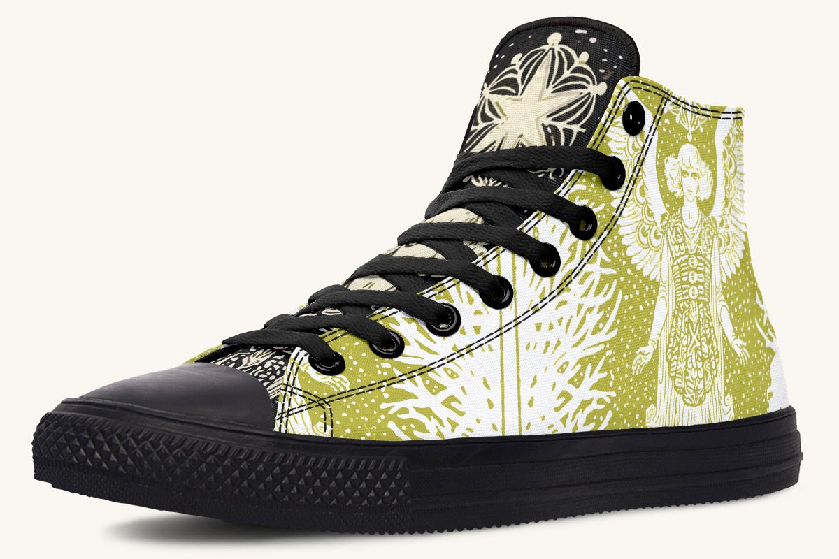 Call Upon the Star White + Moss Gold Hightops - Jaded Lament
