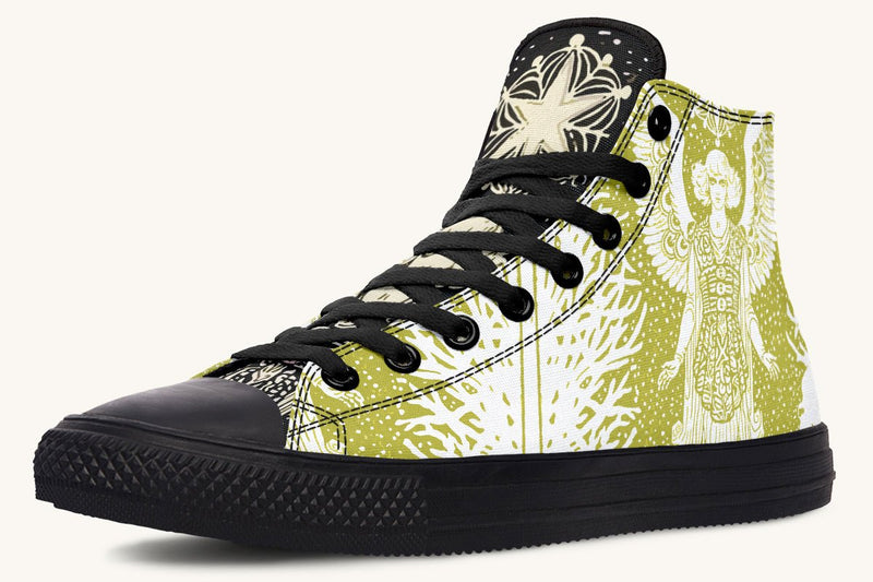 Call Upon the Star White + Moss Gold Hightops - Jaded Lament