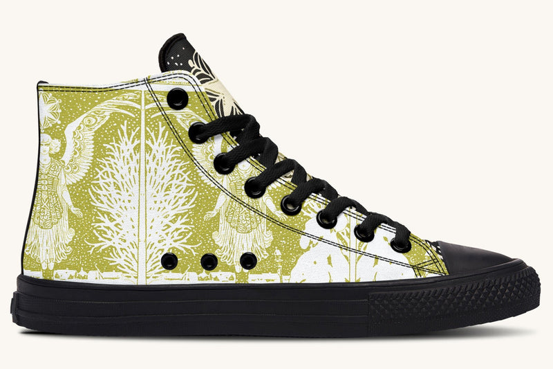 Call Upon the Star White + Moss Gold Hightops - Jaded Lament