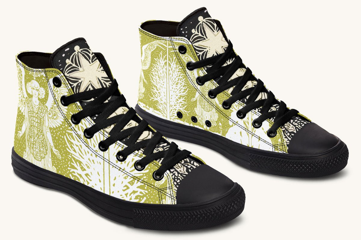 Call Upon the Star White + Moss Gold Hightops - Jaded Lament