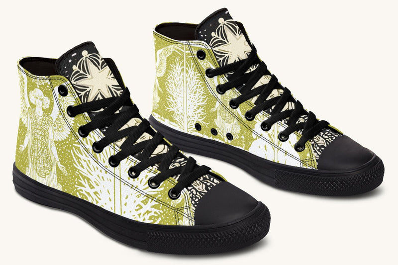 Call Upon the Star White + Moss Gold Hightops - Jaded Lament