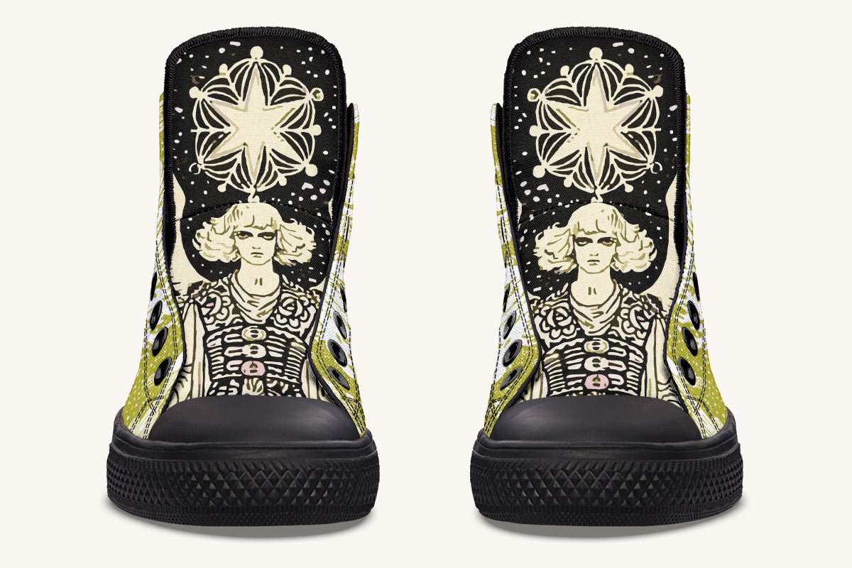 Call Upon the Star White + Moss Gold Hightops - Jaded Lament