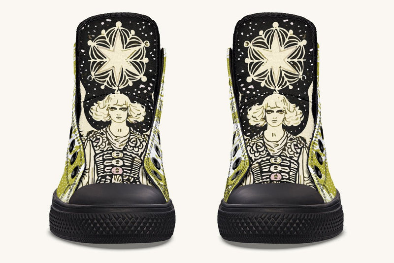 Call Upon the Star White + Moss Gold Hightops - Jaded Lament