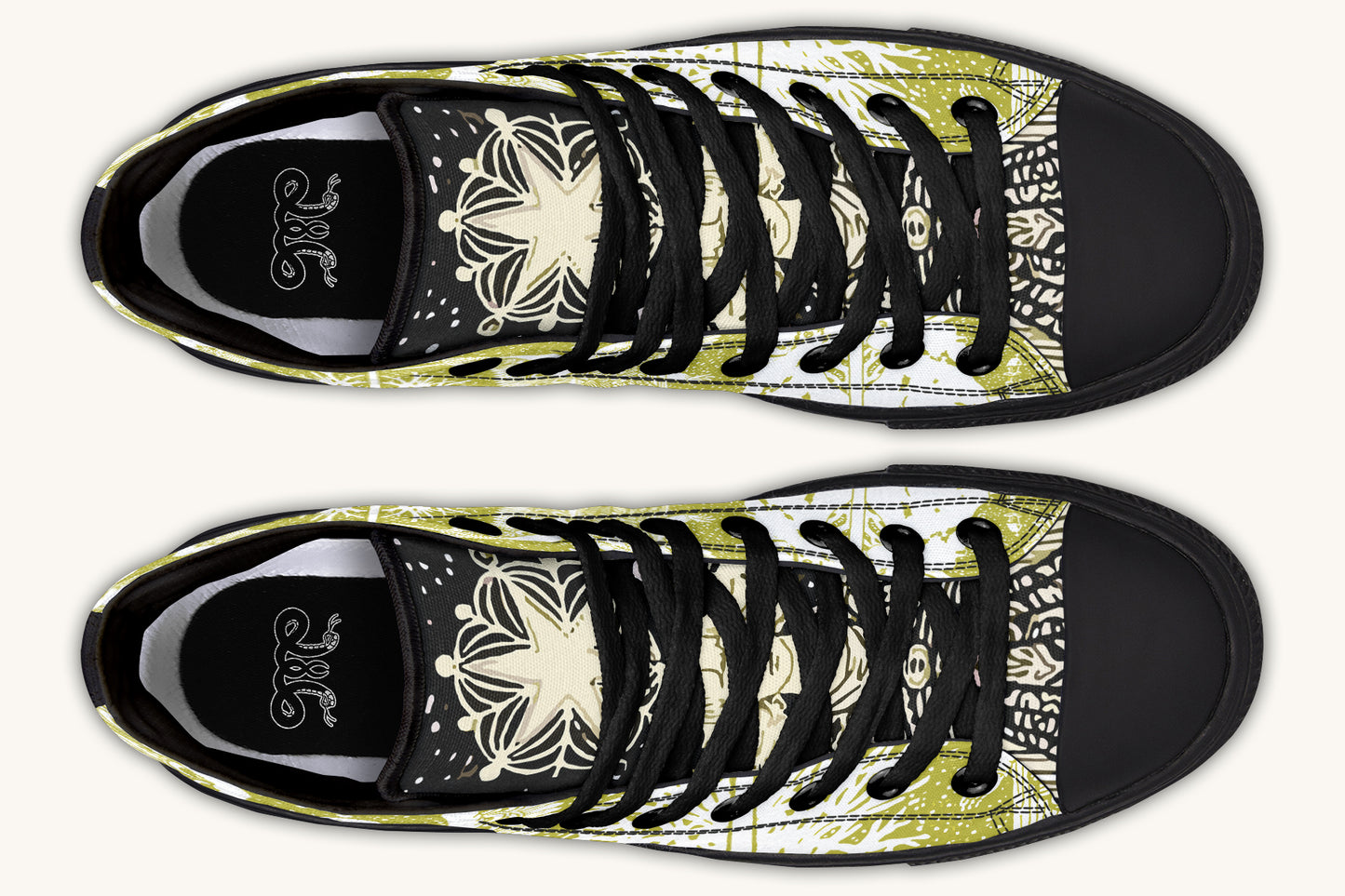Call Upon the Star White + Moss Gold Hightops - Jaded Lament
