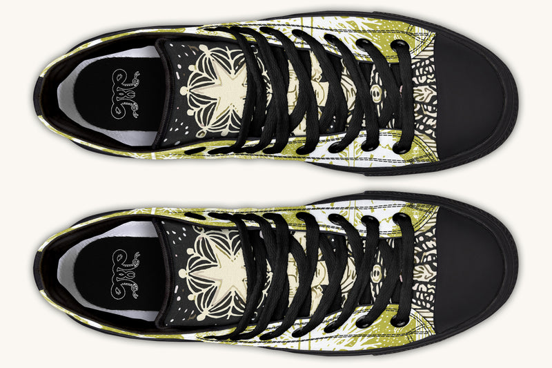 Call Upon the Star White + Moss Gold Hightops - Jaded Lament