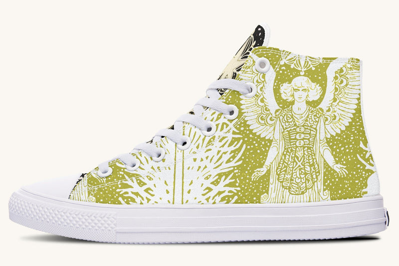 Call Upon the Star White + Moss Gold Hightops - Jaded Lament