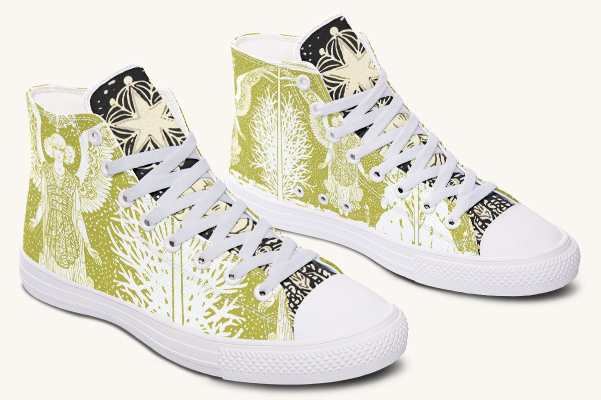 Call Upon the Star White + Moss Gold Hightops - Jaded Lament