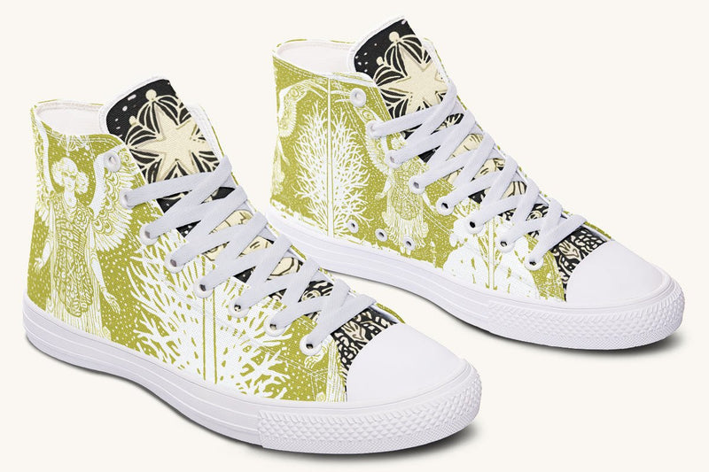 Call Upon the Star White + Moss Gold Hightops - Jaded Lament