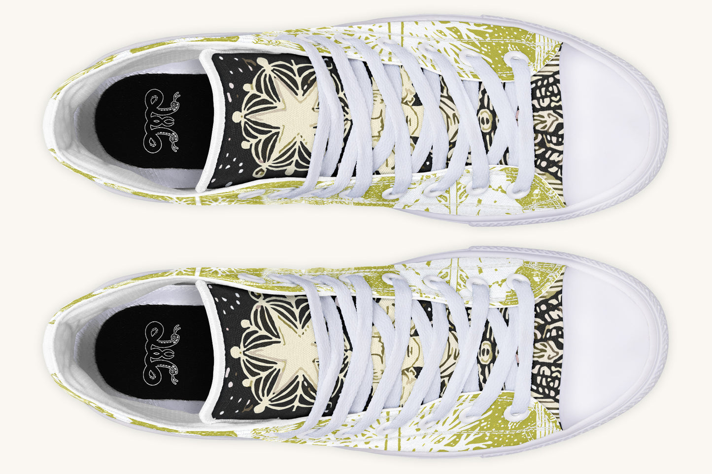 Call Upon the Star White + Moss Gold Hightops - Jaded Lament