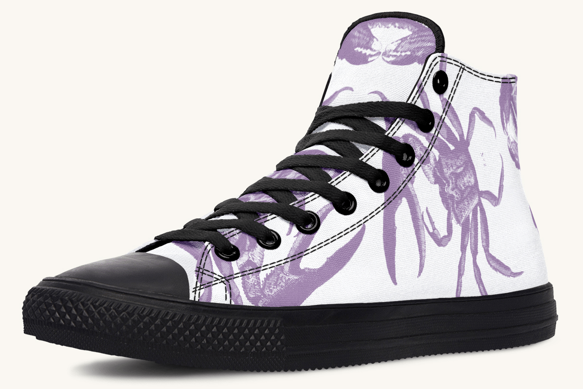 Crawl The Sea of Stars White and Purple Hightops - Jaded Lament