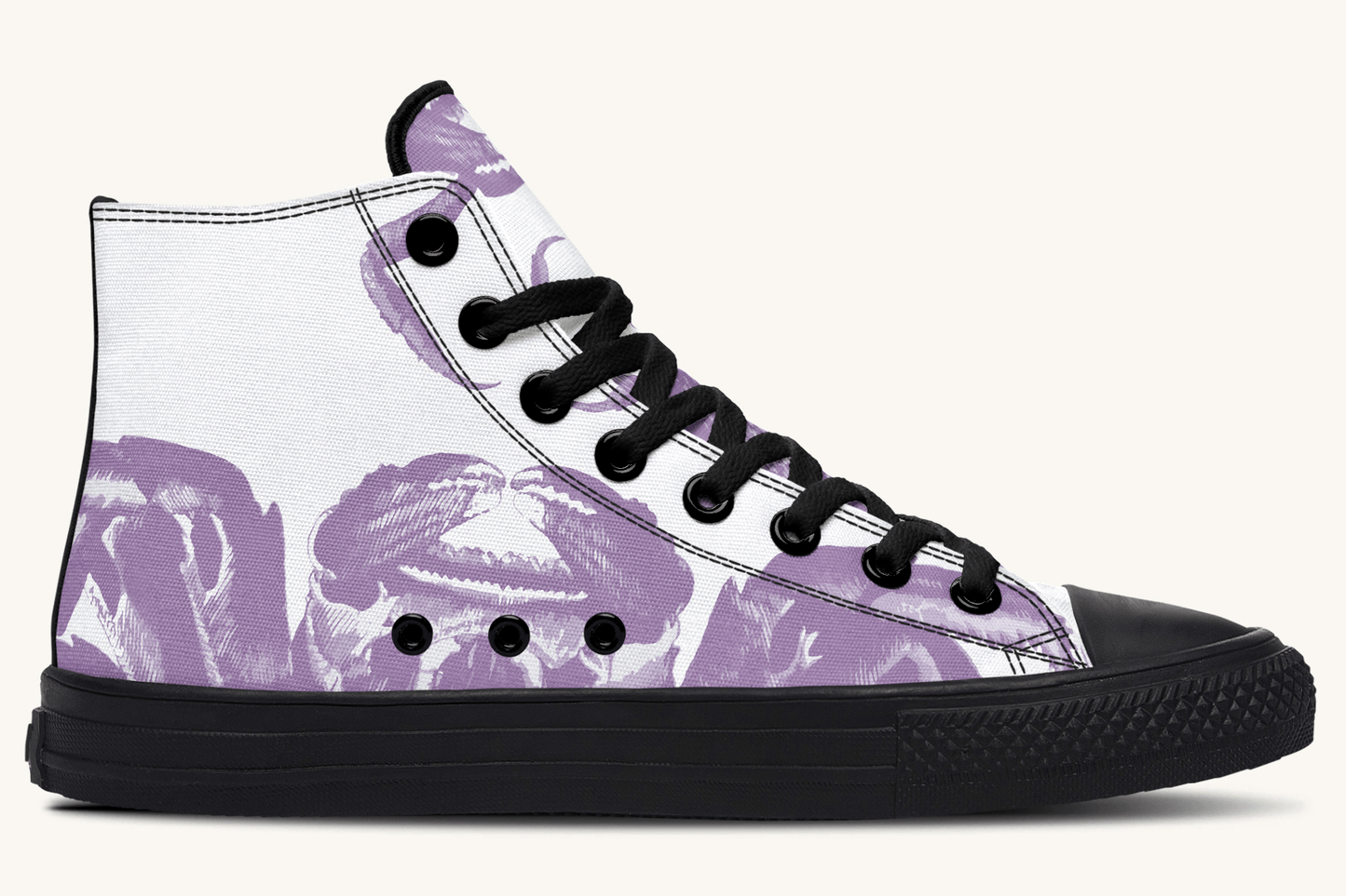 Crawl The Sea of Stars White and Purple Hightops - Jaded Lament