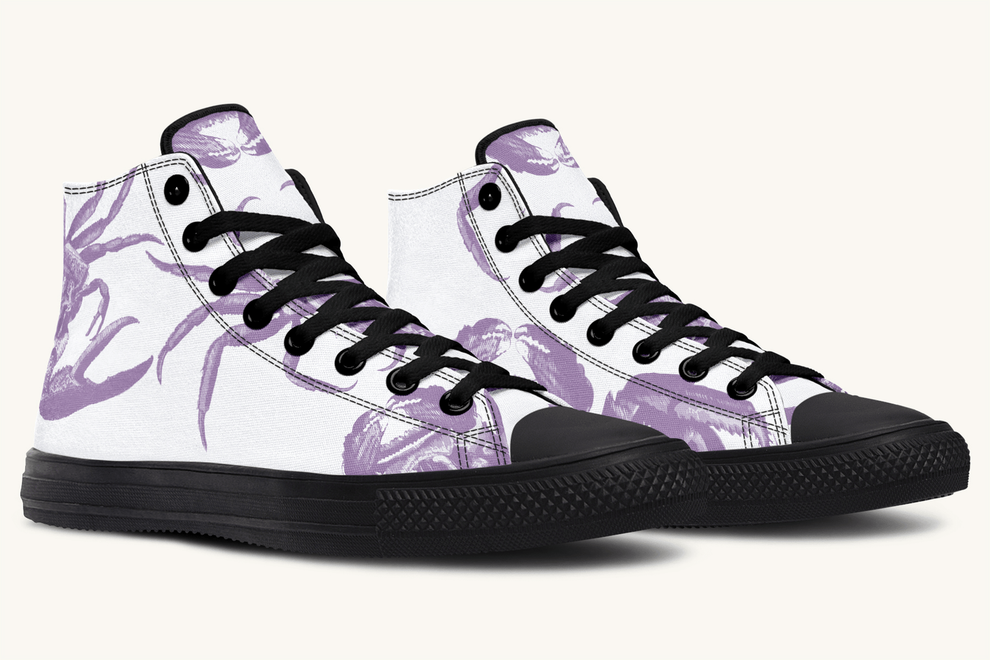 Crawl The Sea of Stars White and Purple Hightops - Jaded Lament