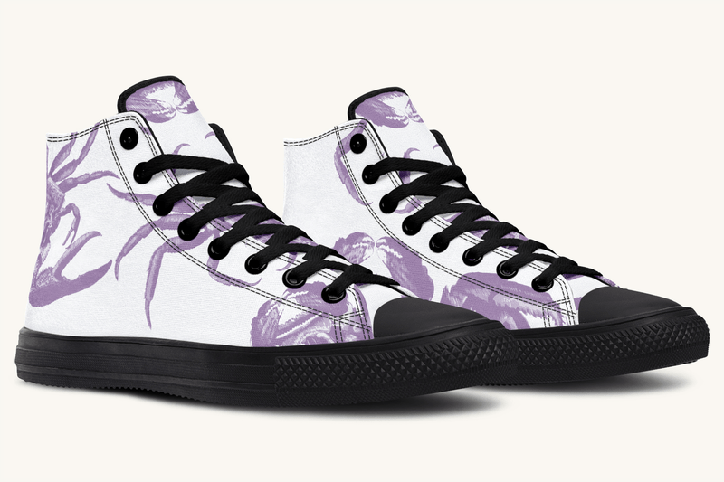 Crawl The Sea of Stars White and Purple Hightops - Jaded Lament