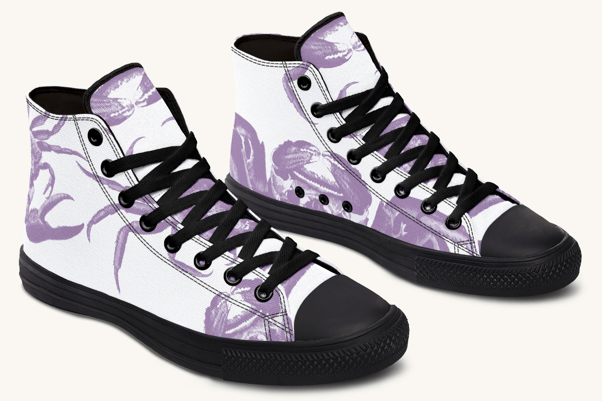Crawl The Sea of Stars White and Purple Hightops - Jaded Lament