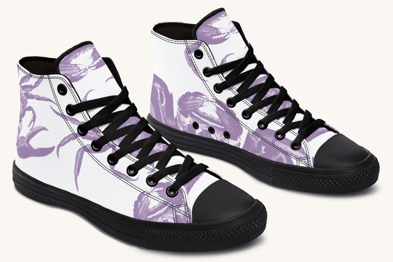 Crawl The Sea of Stars White and Purple Hightops - Jaded Lament