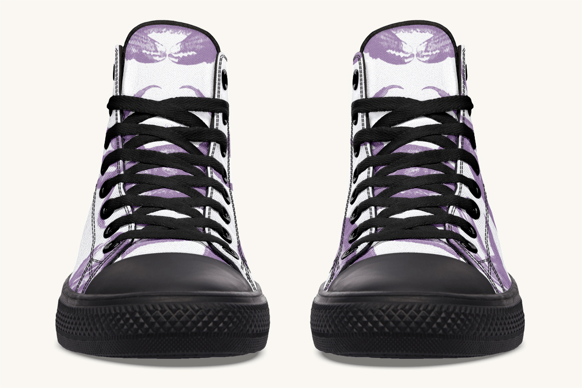 Crawl The Sea of Stars White and Purple Hightops - Jaded Lament