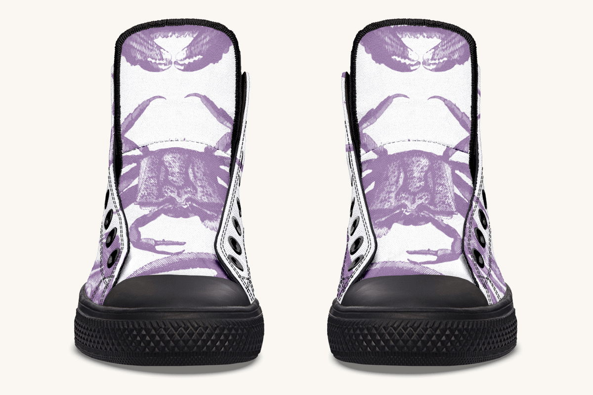 Crawl The Sea of Stars White and Purple Hightops - Jaded Lament