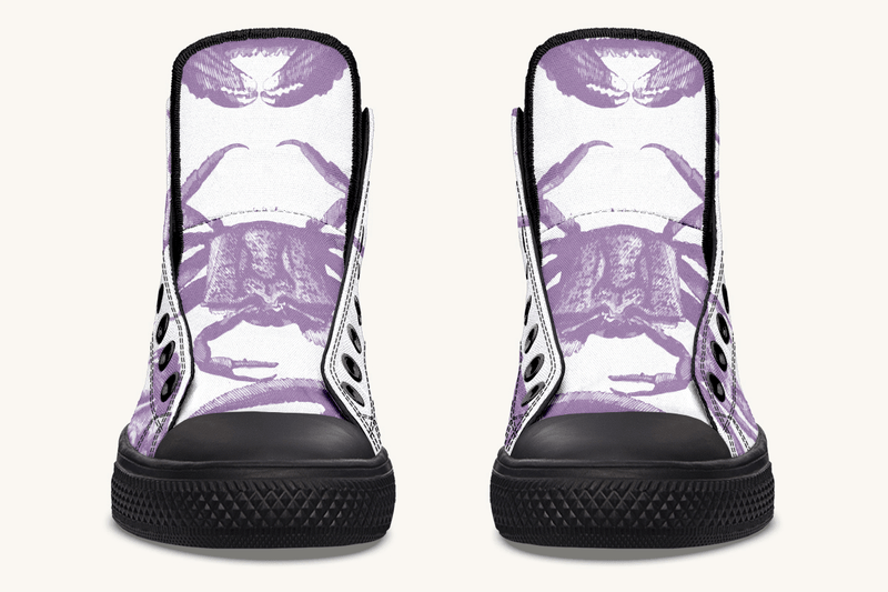 Crawl The Sea of Stars White and Purple Hightops - Jaded Lament