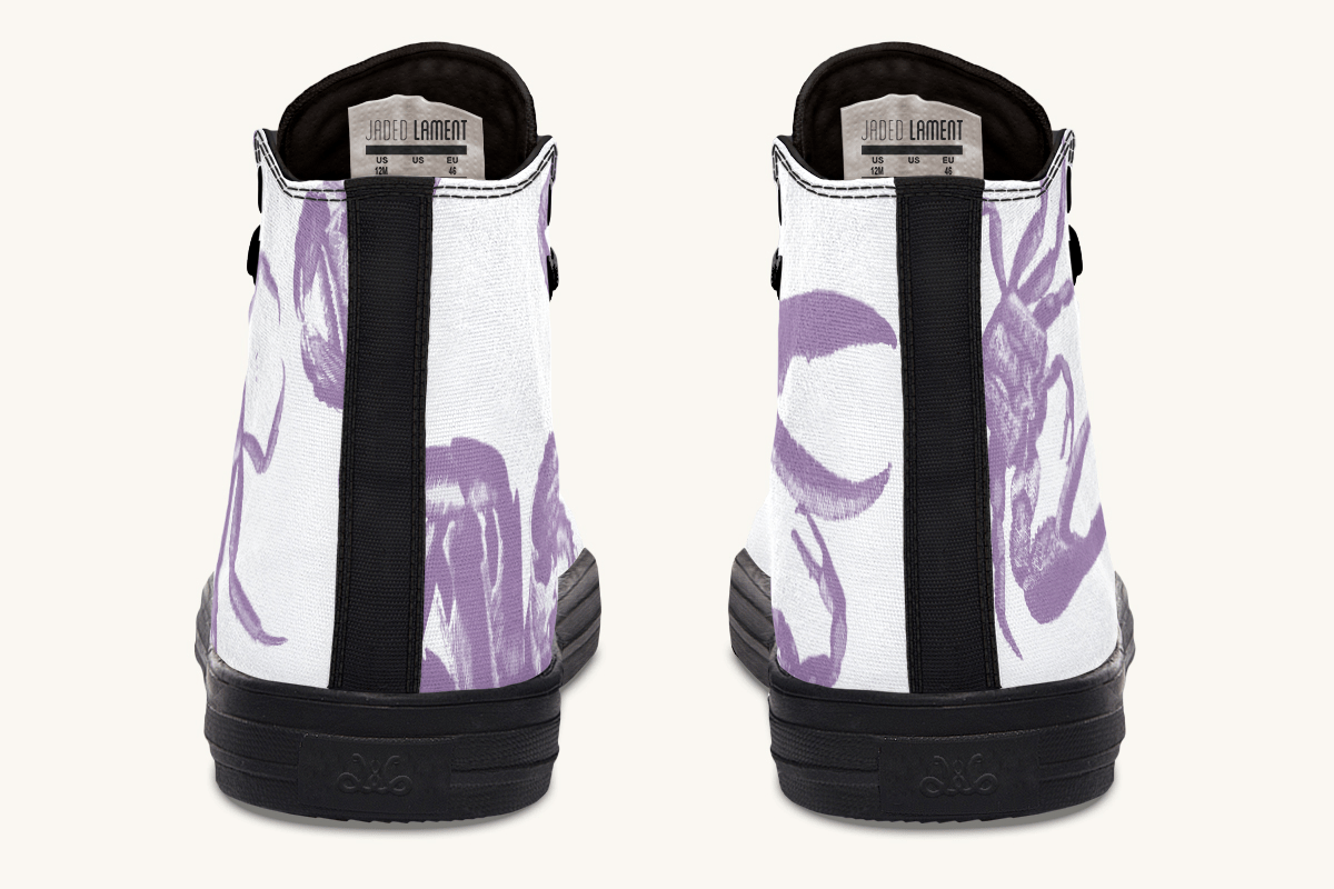 Crawl The Sea of Stars White and Purple Hightops - Jaded Lament