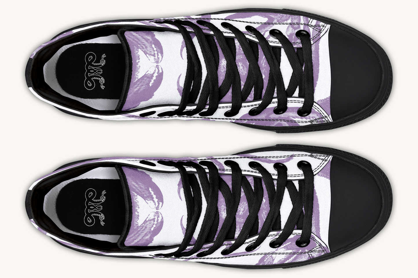 Crawl The Sea of Stars White and Purple Hightops - Jaded Lament