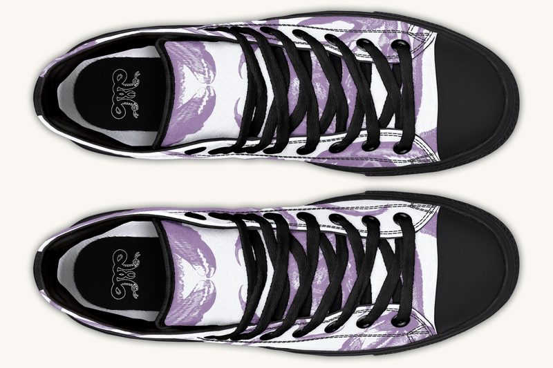 Crawl The Sea of Stars White and Purple Hightops - Jaded Lament