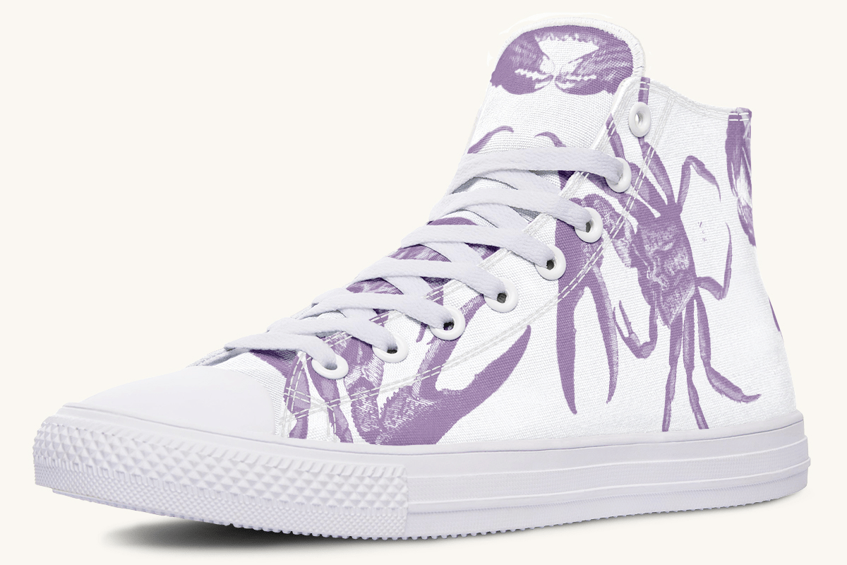 Crawl The Sea of Stars White and Purple Hightops - Jaded Lament