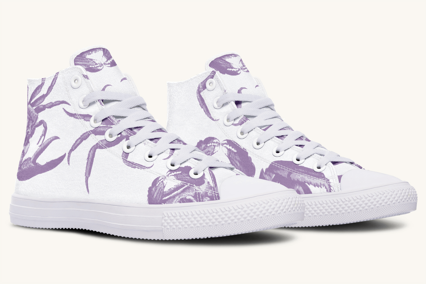 Crawl The Sea of Stars White and Purple Hightops - Jaded Lament