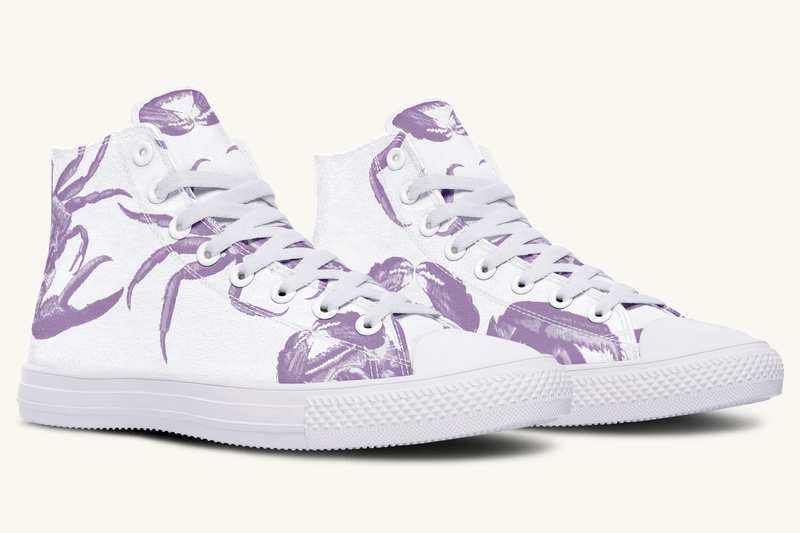 Crawl The Sea of Stars White and Purple Hightops - Jaded Lament