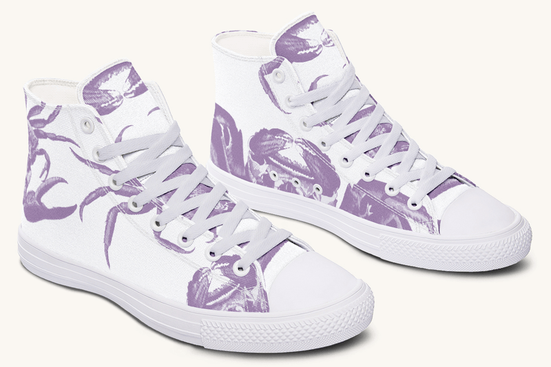 Crawl The Sea of Stars White and Purple Hightops - Jaded Lament