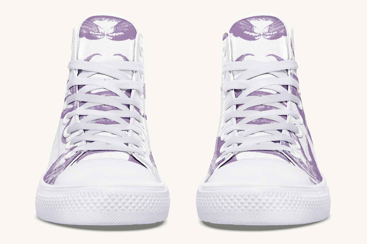 Crawl The Sea of Stars White and Purple Hightops - Jaded Lament