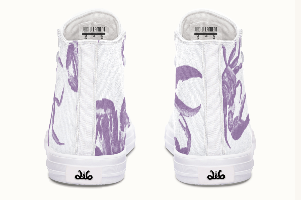 Crawl The Sea of Stars White and Purple Hightops - Jaded Lament
