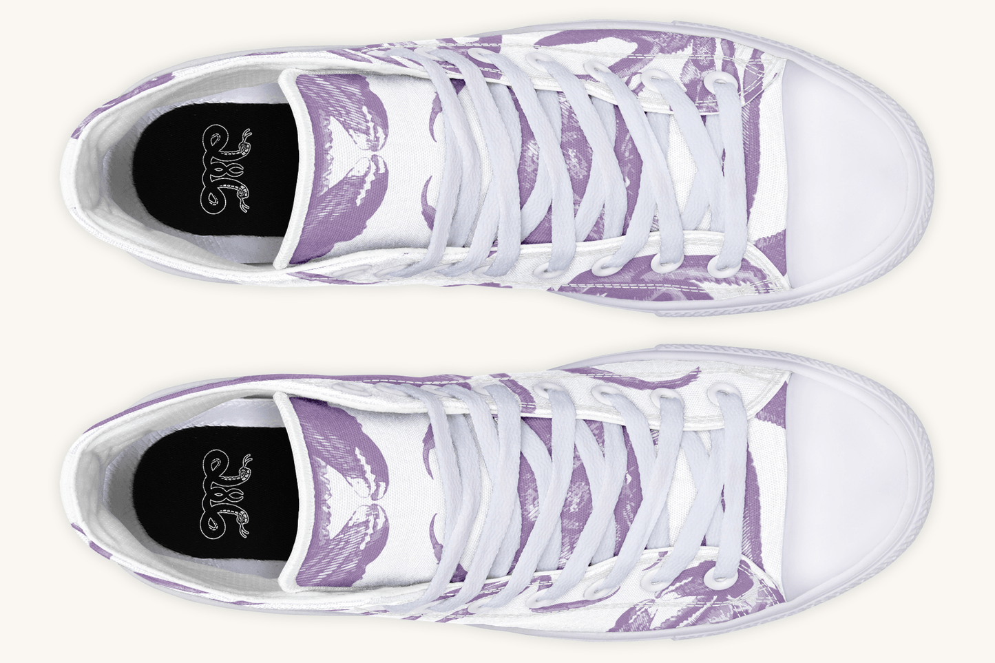 Crawl The Sea of Stars White and Purple Hightops - Jaded Lament