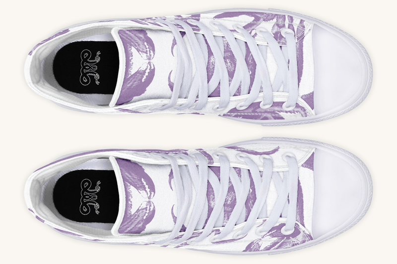 Crawl The Sea of Stars White and Purple Hightops - Jaded Lament